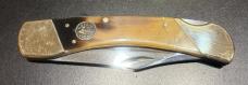 Ocoee River Hunter-Style Lockback Pocket Knife, Honey Horn Scales