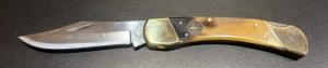 Ocoee River Hunter-Style Lockback Pocket Knife Honey Horn Scales