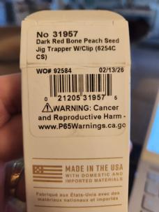 New 2026 Case Dark Red Bone Peach Seed Jig Carbon Steel Trapper with Clip 6254C