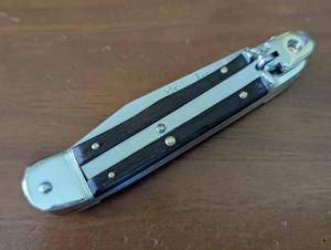 10CM OLDER HUBERTUS AUTO TEXTURED PALISANDER WOOD TRIPLE GROOVED NICKEL SILVER BOLSTER AWESOMENESS