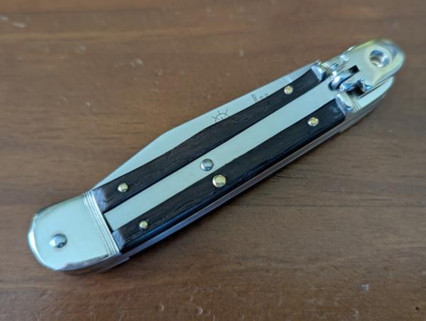 10CM OLDER HUBERTUS AUTO TEXTURED PALISANDER WOOD TRIPLE GROOVED NICKEL SILVER BOLSTER AWESOMENESS