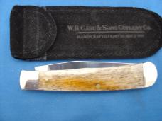 Case XX Happy Fathers Day Smooth Chestnut Bone Trapper Knife 6154