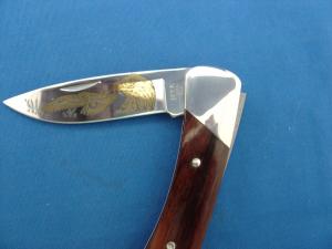 Vintage Buck 500 Gold Eagle Scene Limited Folding Lockback Knife