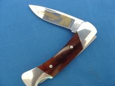 Vintage Buck 500 Gold Eagle Scene Limited Folding Lockback Knife