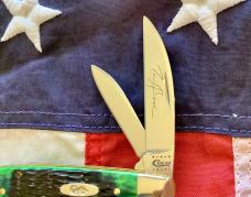 Case xx 2000 Tony Bose Sway Back Jack Knife (mdl# 62117 SS) w/ Sweet BurntGreen Bone Handles -NOS