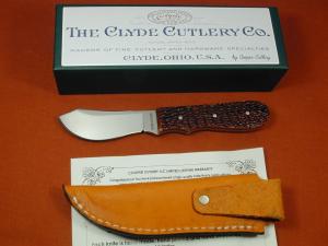 The Clyde Cutlery Co Rust Red Jigged Bone Caper Fixed Blade Sheath Knife by Cooper Cutlery CAPER-BJB