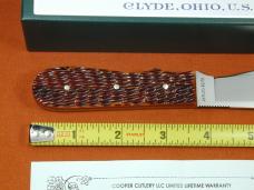 The Clyde Cutlery Co Rust Red Jigged Bone Caper Fixed Blade Sheath Knife by Cooper Cutlery CAPER-BJB
