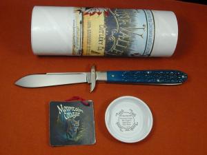 Tuna Valley Cutlery Blue Fugates Jigged Bone Mountain Cougar Swing Guard Knife 1 of 5 COA Made USA