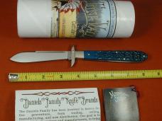 Tuna Valley Cutlery Blue Fugates Jigged Bone Mountain Cougar Swing Guard Knife 1 of 5 COA Made USA