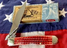 Spectacular 2005 Old Red Case xx Cheetah (Mdl# 6111 1/2 L SS) w Sweet Red Bone Handles in Orig box