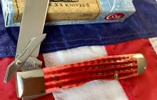 Spectacular 2005 Old Red Case xx Cheetah (Mdl# 6111 1/2 L SS) w Sweet Red Bone Handles in Orig box
