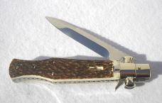 AGA CAMPOLIN "BLACK WIDOW" 11" BEAUTIFUL GENUINE STAG 5MM BLADE, FACTORY FILEWORK  MANIAGO ITALY