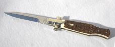 AGA CAMPOLIN "BLACK WIDOW" 11" BEAUTIFUL GENUINE STAG 5MM BLADE, FACTORY FILEWORK  MANIAGO ITALY