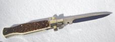 AGA CAMPOLIN "BLACK WIDOW" 11" BEAUTIFUL GENUINE STAG 5MM BLADE, FACTORY FILEWORK  MANIAGO ITALY