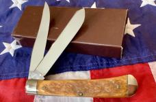 1997 Case xx Kinfolks Trapper w/ yellow/brown Handles NOS in replacement box