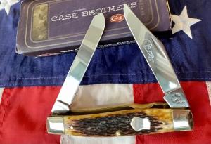 2006 Case xx 1st Prod Run Moose Knife w/ Great Antique Bone Handles mdl# 6275 NOS in Orig Tin