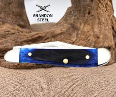 Case XX USA Knives Ford Peanut Blue Bone Handle Stainless Pocket Knife 14306