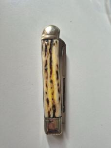 4 1/8" Custom Made Knife, Premium Stag Handle, Very Nice Pattern!