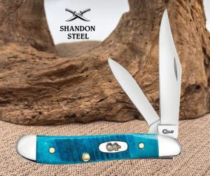 Case XX USA Sawcut Jig Caribbean Blue Bone Peanut Pocket Knife 25596 6220 SS