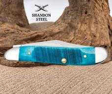 Case XX USA Sawcut Jig Caribbean Blue Bone Peanut Pocket Knife 25596 6220 SS