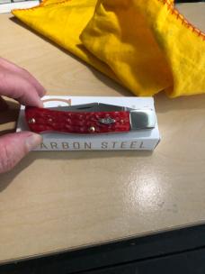 Case Dark Red Bone Peach Seed Jig Axe Handle 