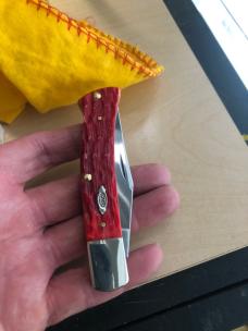 Case Dark Red Bone Peach Seed Jig Axe Handle 