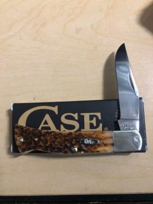 Case Amber Bone Peach Seed Jig Axe Handle 