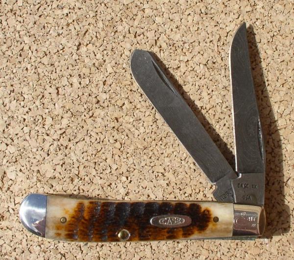 Case XX Rogers Bone Damascus Mini Trapper