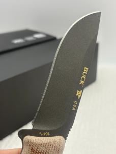 Buck USA Compadre Fixed Blade 0104BRS1-B Camp / Hunting Knife w Sheath