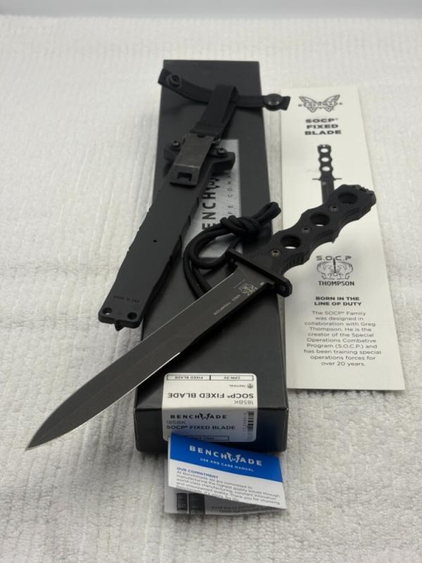Benchmade 185BK SOCP Fixed Blade Knife NIB Made In USA Benchmade 185BK SOCP Fixed Blade Knife NIB Made In USA