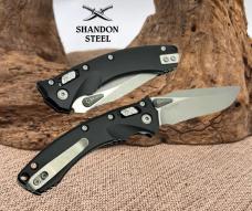 Microtech Amphibian Mini RAM LOK Black Aluminum & Apocalyptic M390MK 137MRL-10AP