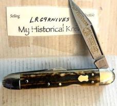 LOCK BACK STAG WHITTLER  FIGHTING ROOSTER INTERNATIONAL FOUNDERS