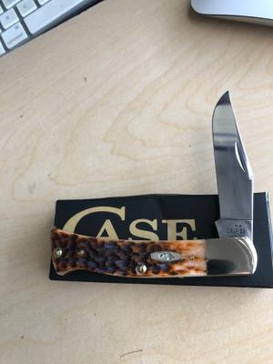 Case Amber Bone Peach Seed Jig Axe Handle 