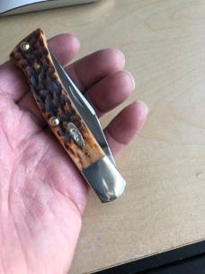 Case Amber Bone Peach Seed Jig Axe Handle 