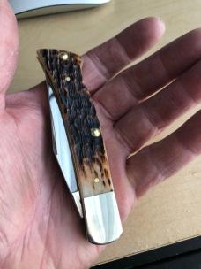 Case Amber Bone Peach Seed Jig Axe Handle 