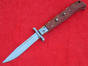 New 11" Italian Roma style Swinguard Switchblade knife Wood handles