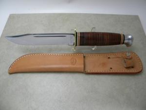 Kabar 1207 USA Stacked Leather Fixed Blade Sheath Knife