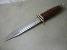 Kabar 1207 USA Stacked Leather Fixed Blade Sheath Knife