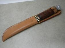 Kabar 1207 USA Stacked Leather Fixed Blade Sheath Knife