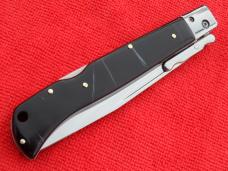 New 11" Italian Roma style Swinguard Switchblade knife Blackhorn handles 