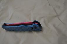 Auto With Sprinkles Mint NOS 4 1/2" Closed Pink Half Serrated Blade Safety On Top Pocket Clip