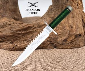 Rambo Mini Rambo First Blood Fixed Knife 325quot Stainless Bowie Blade Cord-Wrap