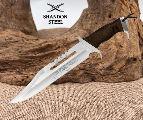 Rambo III Limited Signature Mini Bowie Combat Knife HCG 9433 Leather Sheath New