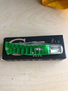 Case Axe Handle Green Gator Bone