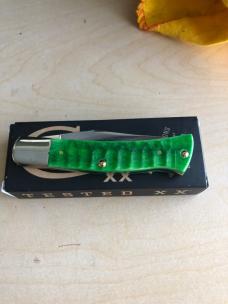 Case Axe Handle Green Gator Bone
