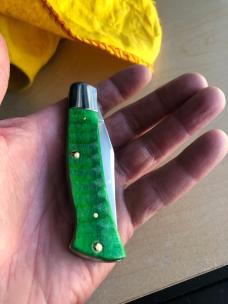 Case Axe Handle Green Gator Bone