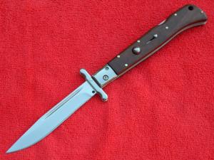 New 11quot Italian Roma style Swinguard Switchblade knife Wood handles