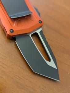 2020 MICROTECH Black Tanto Finished XHP Orange Exocet Automatic OTF 