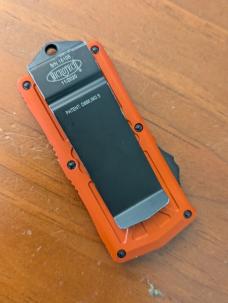 2020 MICROTECH Black Tanto Finished XHP Orange Exocet Automatic OTF 