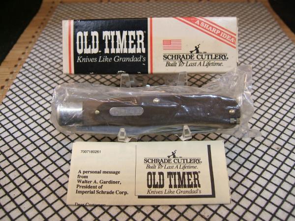 SCHRADE OLD TIMER 96OT BEARHEAD TRAPPER VINTAGE U.S.A. CARBON STEEL NEW POCKET KNIFE W/BOX & PAPERS
